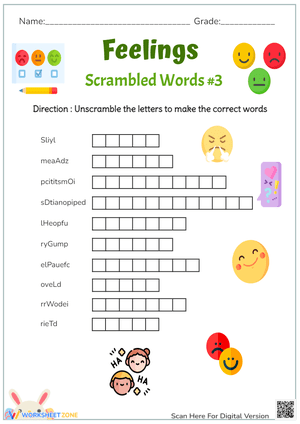 Unscramble Feeling Words in This Fun Puzzle