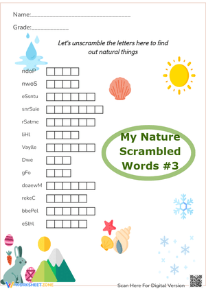 Nature Scrambled Words: A Fun Learning Activity