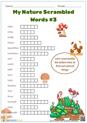 Unscramble Nature Words