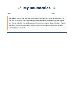 My Boundaries' Worksheet - Learn Personal Safety & Respect