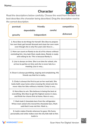 Character Traits – Match Description to Trait