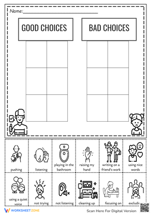 Free Printable Good Choices Bad - My Word Search Title W300 H424 Thumbnail 