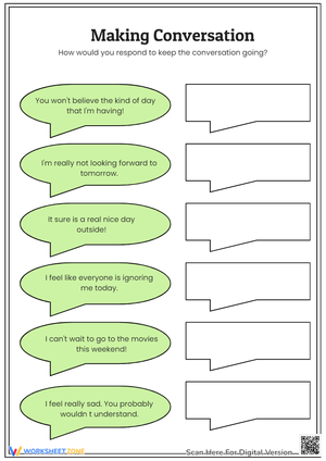 Making Conversation Skills Worksheet