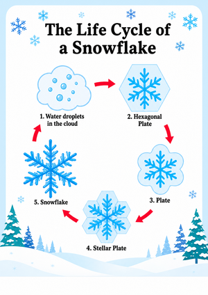 Snowflake Life Cycle Diagram | Essential Grade 2 Science