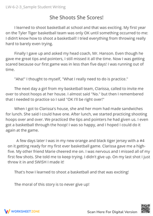 She Shoots She Scores! Basketball Story & Moral - Never Give Up!