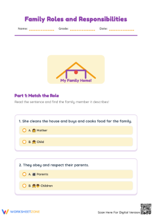 Family Roles and Responsibilities Worksheet