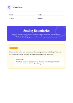 Understanding Unhealthy Boundaries Worksheet