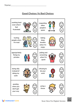 Grade 5 Free Printable Good Choices - Family Roles And Responsibilities Worksheets W300 H424 Thumbnail 