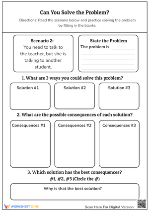 Problem-Solving Worksheet: Talking to the Teacher Scenario