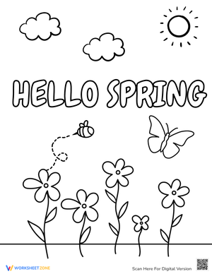 Beautiful Spring Coloring Page for Creative Kids