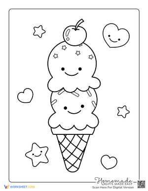 Ice Cream Coloring Page: Sweet Treat!