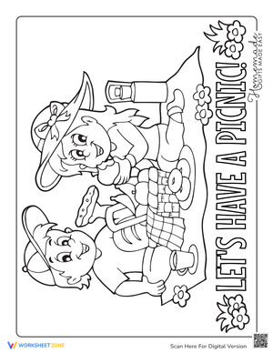 Summer Picnic: Fun Coloring Page for Kids