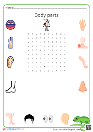 Identifying Body Parts with a Fun Word Search