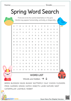 Fun Seasonal Vocabulary Word Search for Kids