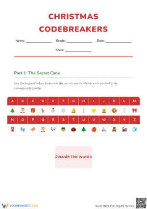 Christmas Codebreakers Worksheet