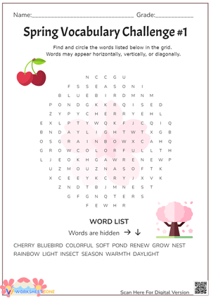Spring Vocabulary Challenge