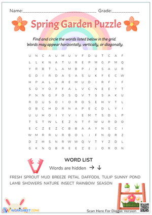 Spring Garden Puzzle Worksheet