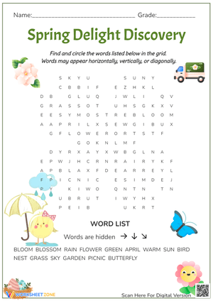 Spring Delight Discovery Word Search
