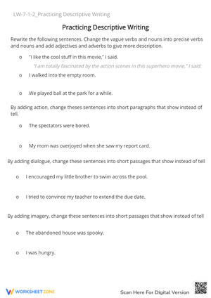 Practicing Descriptive Writing