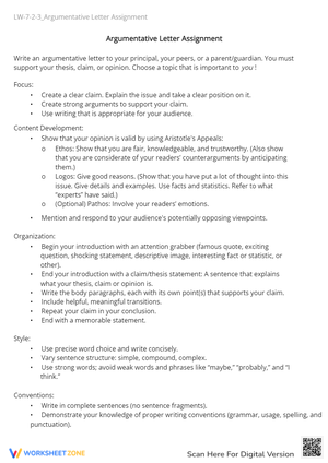 Argumentative Letter Writing Guide