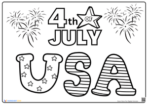 4th of July Independence Day Coloring Page