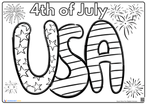 Patriotic 4th of July Independence Day Coloring Page