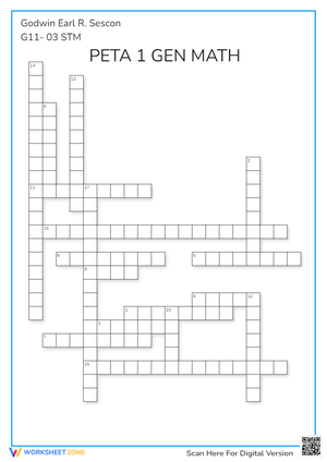 Math crossword puzzle 