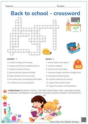 Back to school - crossword