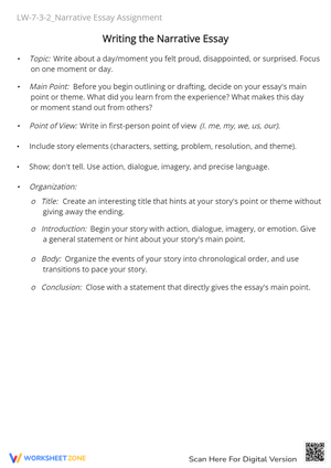 Narrative Essay Writing Guide: Story Elements & Organization