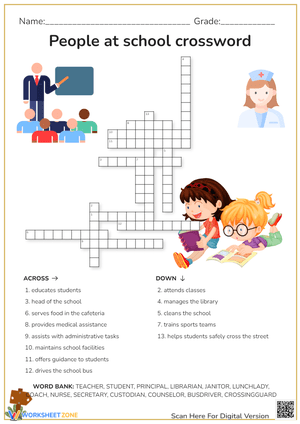 People at School Crossword 