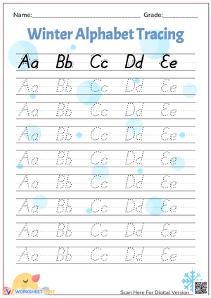Winter Wonderland of Letters: A-E Tracing