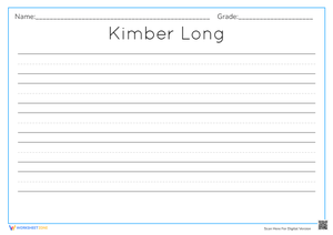 Kimber Long: Handwriting Practice