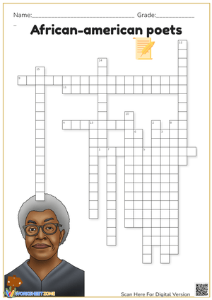 African-American Poets Crossword Puzzle - Grades 6-10 Activity