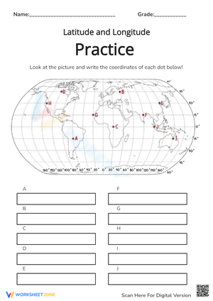 Free Collection Of Latitude and Longitude Worksheets