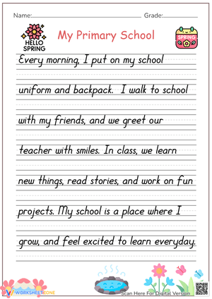 My Primary School Exploration Worksheet