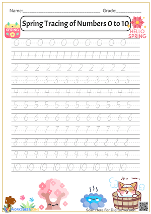 Tracing Numbers 0-10 Worksheet