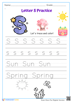 Letter S Practice Worksheet