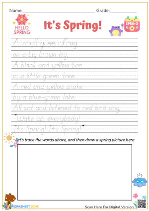 It's Spring! Poem Tracing 