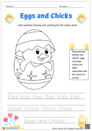 Easter Chick Tracing and Coloring