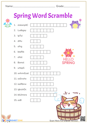 Spring Word Scramble 