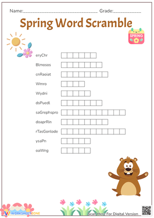 Spring Word Scramble 
