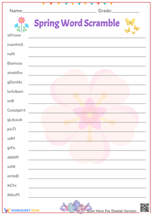 Spring Word Scramble 