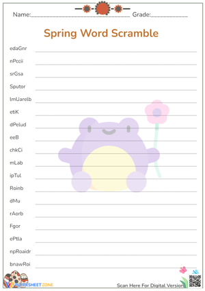 Spring Word Scramble 