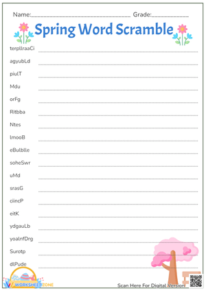 Spring Word Scramble 