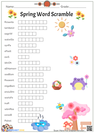 Spring Word Scramble 