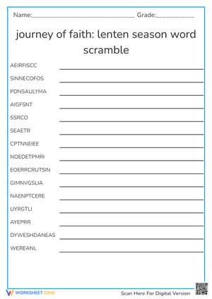 word scramble for lent