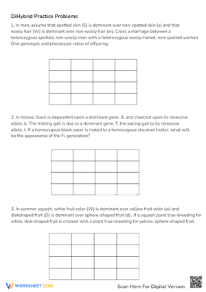 Dihybrid Cross Worksheet