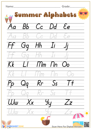 Summer Alphabet Tracing