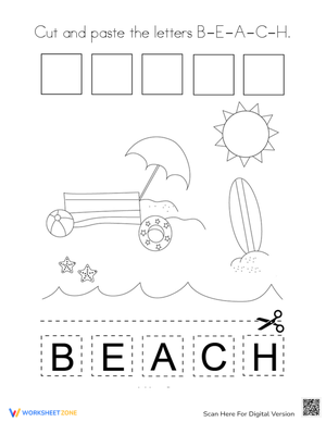 Cut and paste the letters B-E-A-C-H