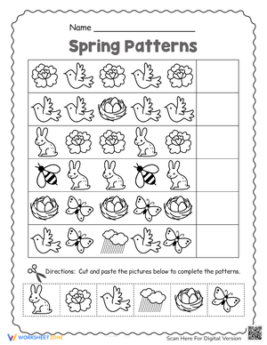 Spring Pattern Recognition Worksheet